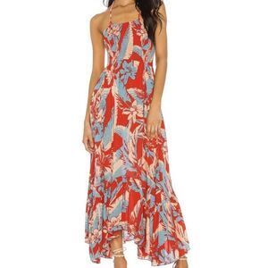 Intimately Free People Heat Wave Tropical Print Smocked Maxi Dress Size XS